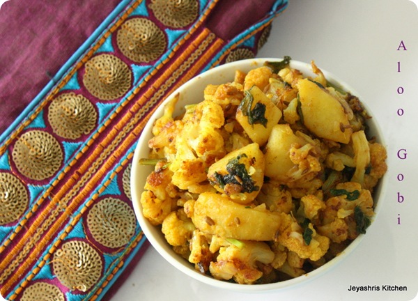 Jeyashri's Kitchen: Aloo Gobi recipe, No onion no garlic recipes